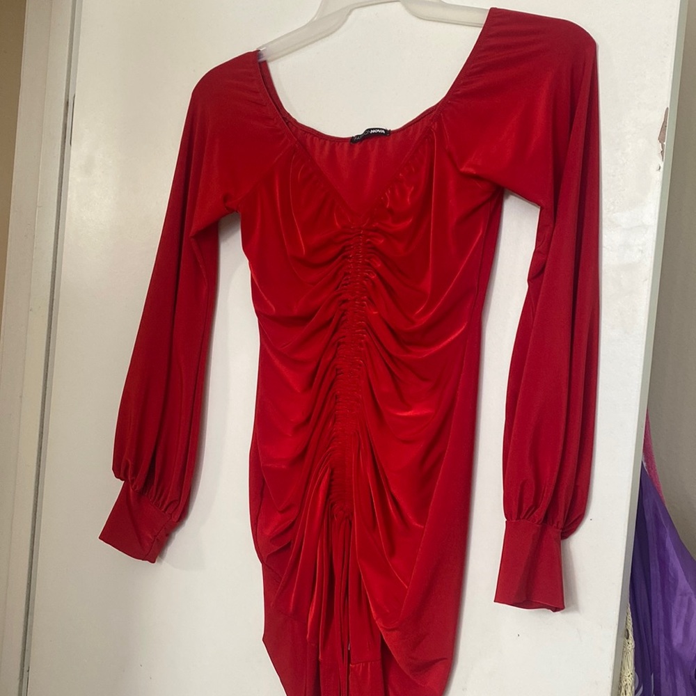 Bodycon dress with drawstring